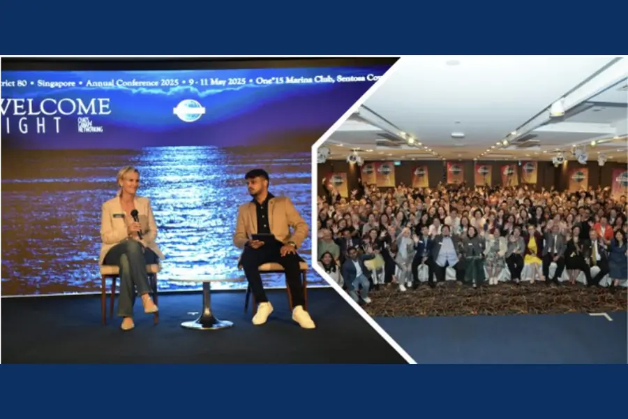 Anirudh Dalmia leading a fireside chat and addressing delegates at Toastmasters District 80 Annual Conference 2025
